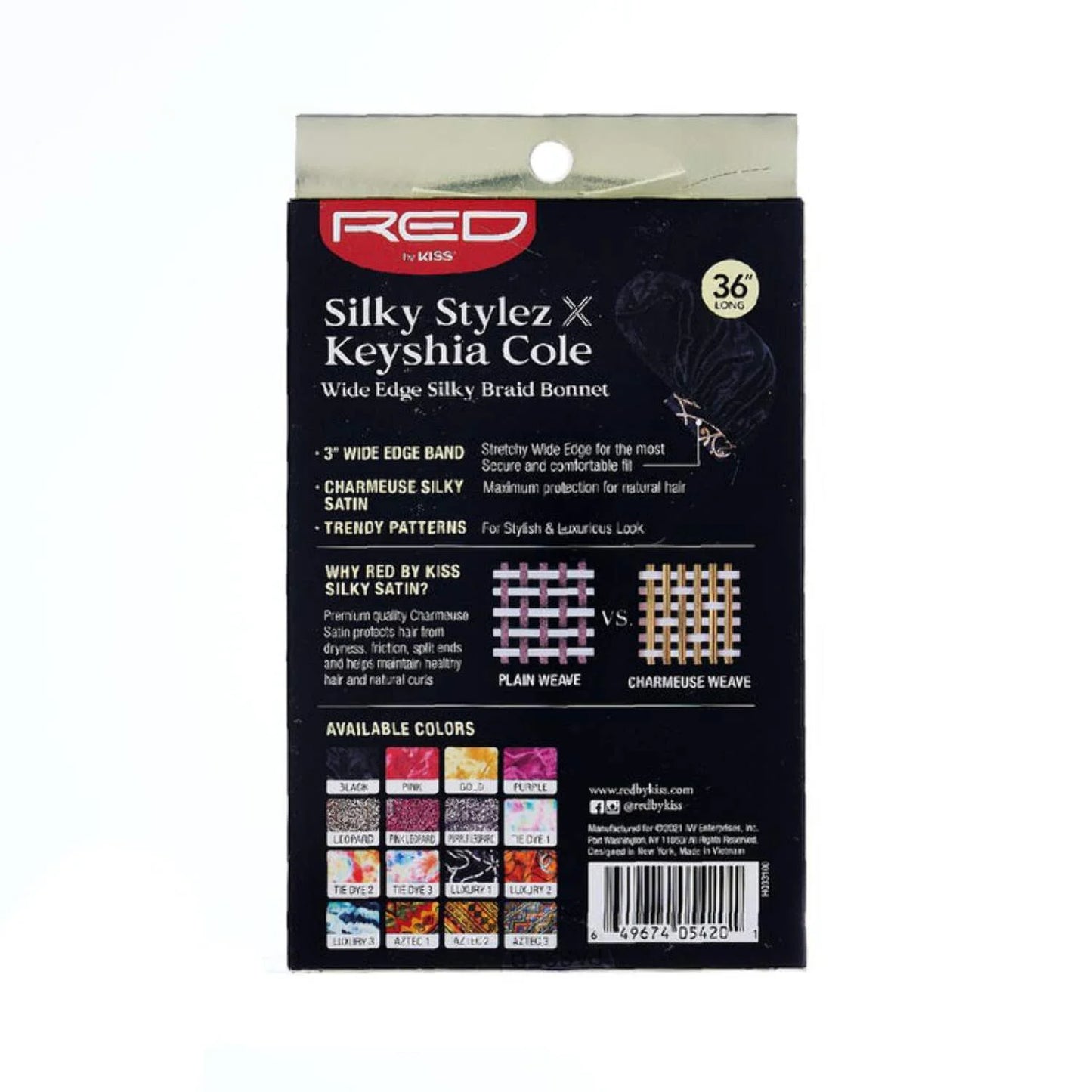 RED By Kiss - Silky Stylez Wide Edge Silky Bonnett (Black)