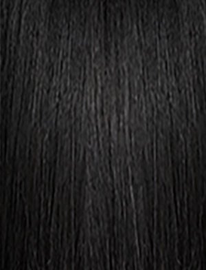Close-up of Sensationnel 4C CLIQUE 14" Human Hair Clip-Ins, showing dark black, straight hair texture.