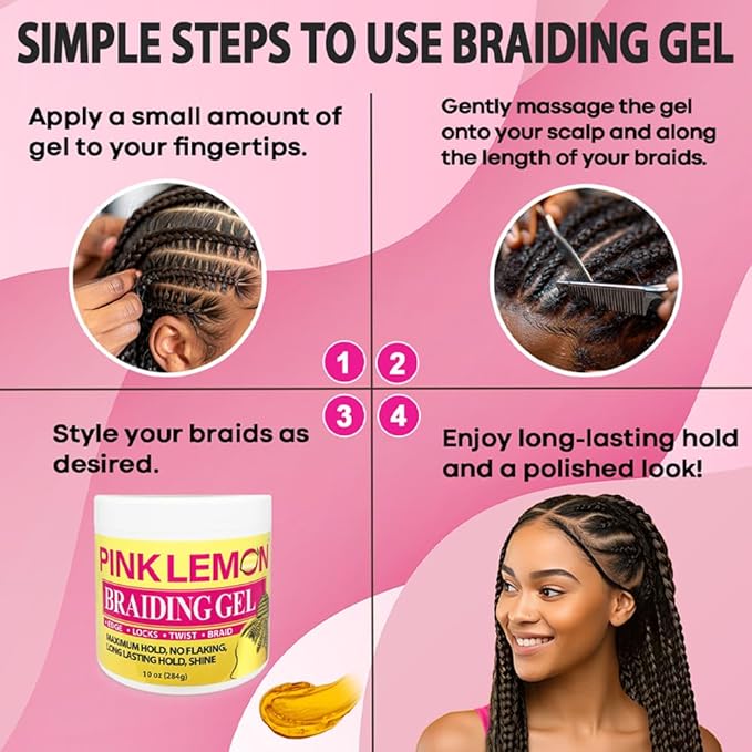 PINK LEMON BRAIDING GEL 15OZ