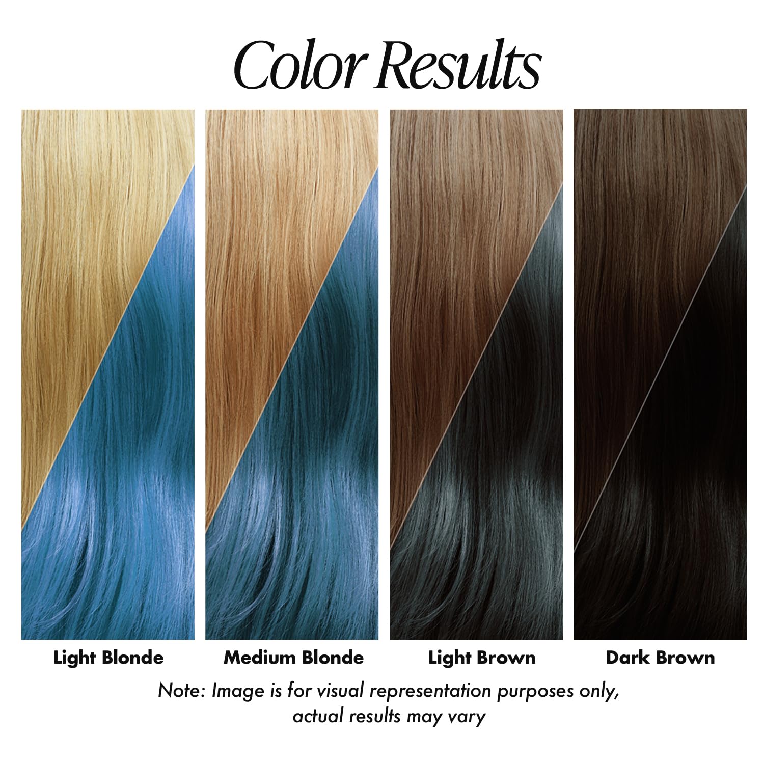 Color swatch for Creative Image Adore #172 Baby Blue hair on dark brown, showing a subtle, deep muted blue tint.