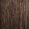 Close-up of X-PRESSION BRAID-PRE STRETCHED BRAID 32 3X hair. Smooth, straight, dark brown strands.