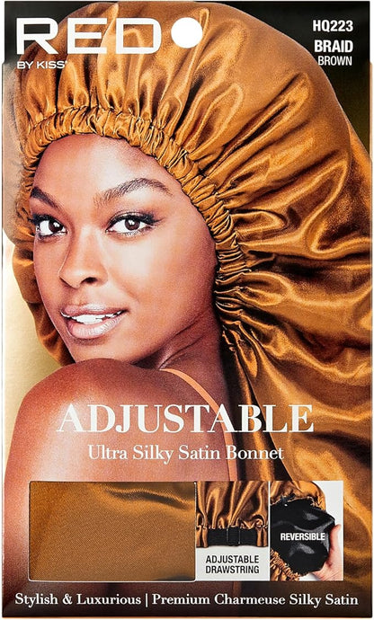 RED By Kiss - Adjustable Ultra Silky Satin Bonnet - Brown