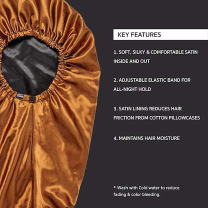 RED By Kiss - Adjustable Ultra Silky Satin Bonnet - Brown