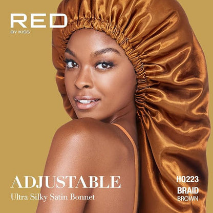 RED By Kiss - Adjustable Ultra Silky Satin Bonnet - Brown