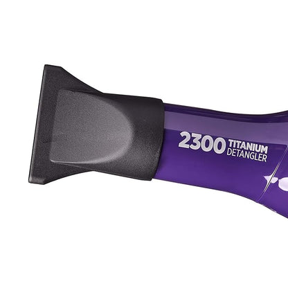 RED by Kiss Titanium 2300 Detangler Hair Dryer – Double Comb Layer Technology, 4X Faster Straightening, High Heat Resistant, Better Heat Distribution, 3 Bonus Titanium Detangler Piks, All Hair Types