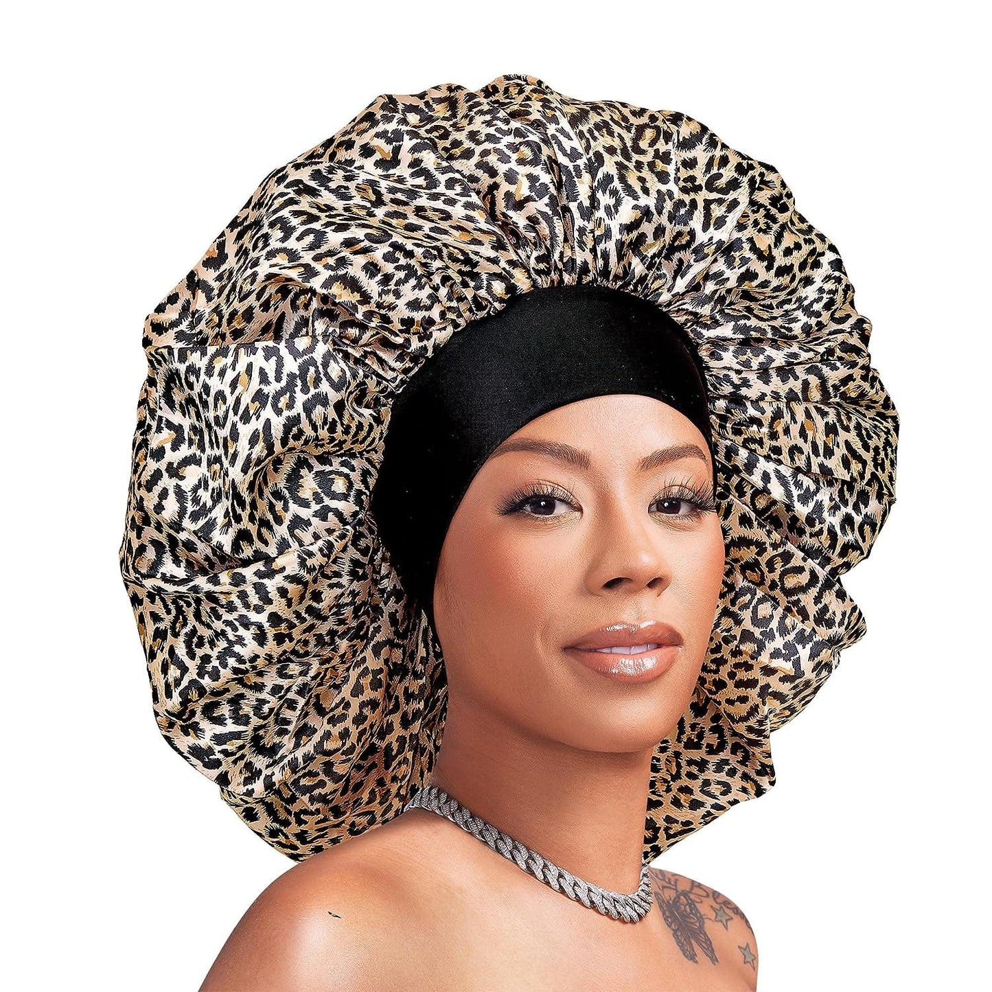 RED By Kiss - Silky Stylez Wide Edge Silky Bonnet X-Large - Leopard Assorted