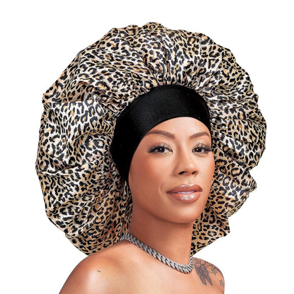 RED By Kiss - Silky Stylez Wide Edge Silky Bonnet X-Large - Leopard Assorted