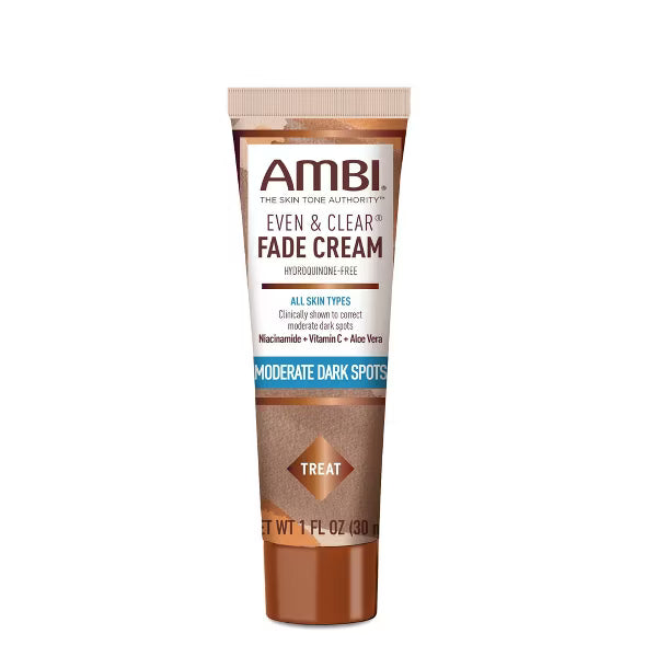 Ambi Even & Clear Fade Cream - 1 oz | Hydroquinone-Free Dark Spot Corrector with Niacinamide & Vitamin C