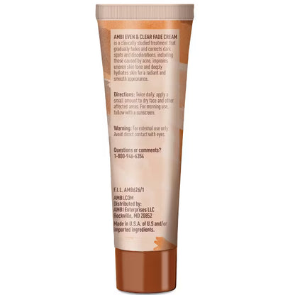 Ambi Even & Clear Fade Cream - 1 oz | Hydroquinone-Free Dark Spot Corrector with Niacinamide & Vitamin C