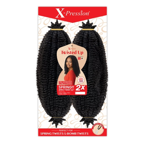 X-Pression Twisted Up Springy Afro Twist 12-Inch 2X | 10 Colors