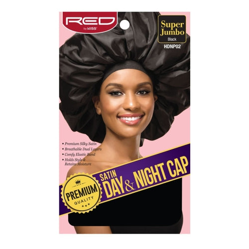RED By Kiss - Satin Day & Night Cap - Super Jumbo - Black