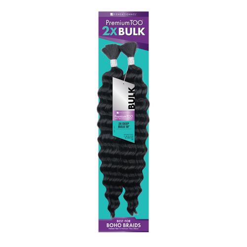 PremToo Bulk Weaving – 2X Deep Human Hair Blend for Boho, Knotless Box or Curly Loose Wave Styles