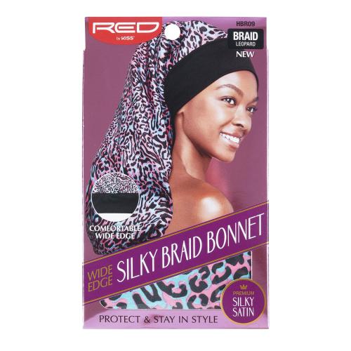 RED By Kiss - Luxury Satin Wide Edge Braid Bonnet (Leopard)