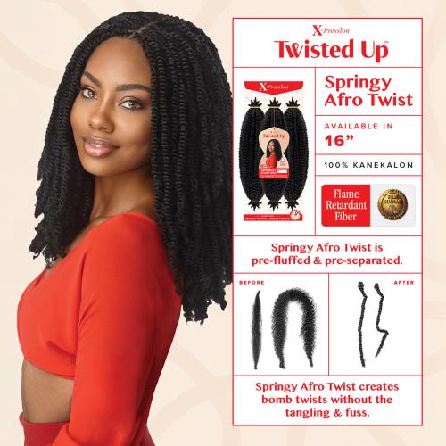 X-PRESSION - TWISTED UP - SPRINGY AFRO TWIST 16 3X - Hair Depot