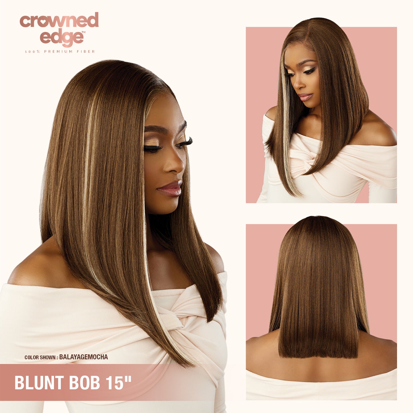 HZ Sensationnel Crowned Edge Lace Wig Blunt Lob 15” - Side View