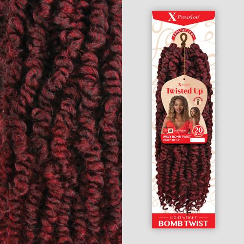X-PRESSION - TWISTED UP - WAVY BOMB TWIST CURLY TIP 12