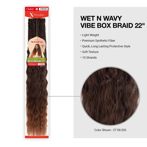 X-PRESSION - TWISTED UP - WET & WAVY VIBE BOX BRAID 22