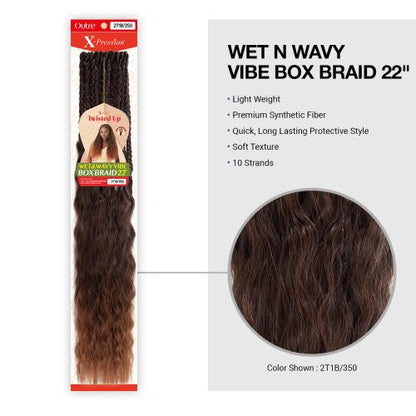 X-PRESSION - TWISTED UP - WET & WAVY VIBE BOX BRAID 22