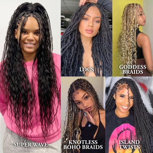 PremToo Bulk Weaving – 2X Deep Human Hair Blend for Boho, Knotless Box or Curly Loose Wave Styles
