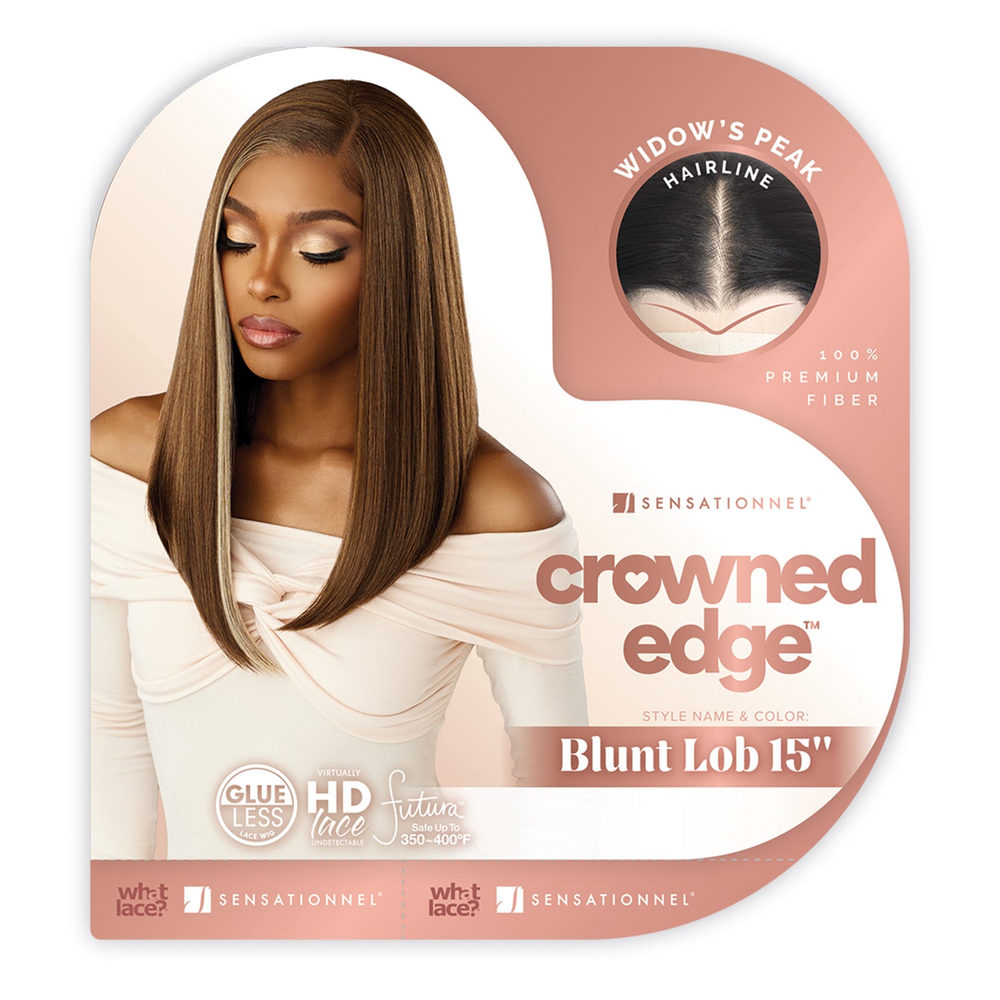 HZ Sensationnel Crowned Edge Lace Wig Blunt Lob 15” - Front View