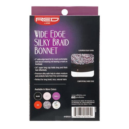 RED By Kiss - Luxury Satin Wide Edge Braid Bonnet (Leopard)