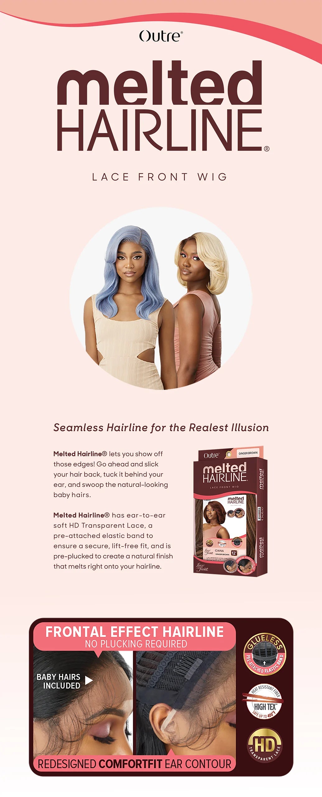 Lace Front Wig Melted Hairline MH 139 HT