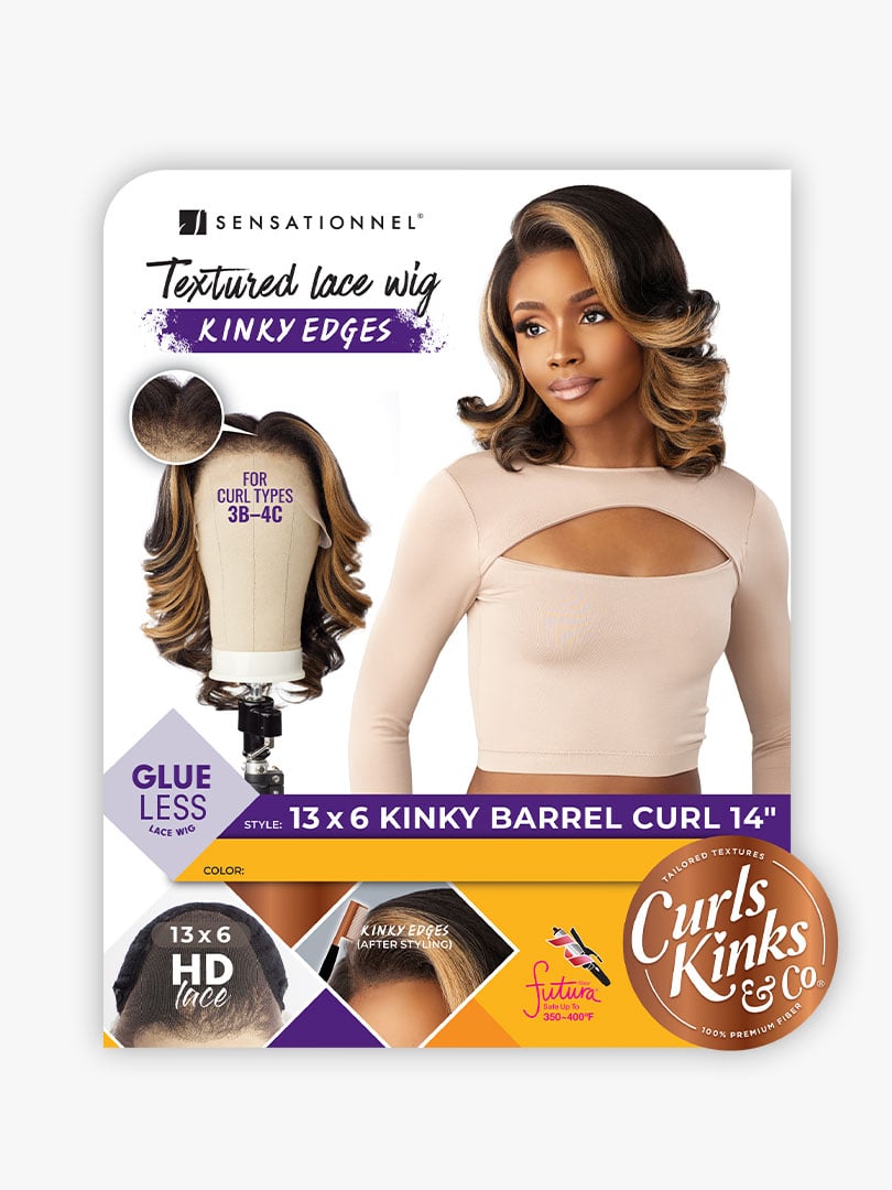HZ Sensationnel KINKY EDGE 13X6 Lace Wig - Kinky Barrel Curl - Front View