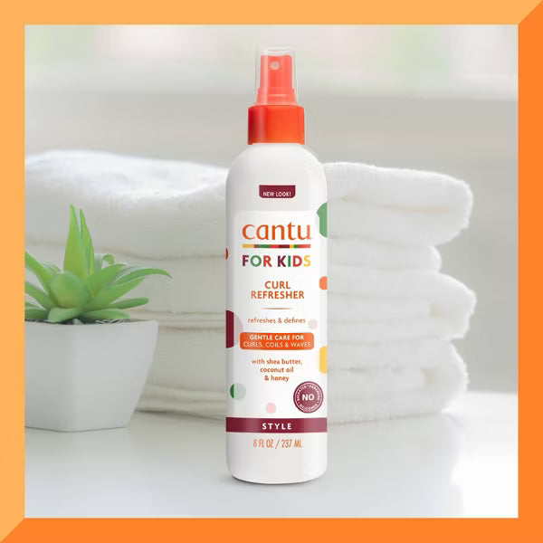 Cantu Care for Kids Curl Refresher - 8 oz | Sulfate-Free Detangling Spray with Shea Butter, Coconut Oil & Honey for Textured Hair