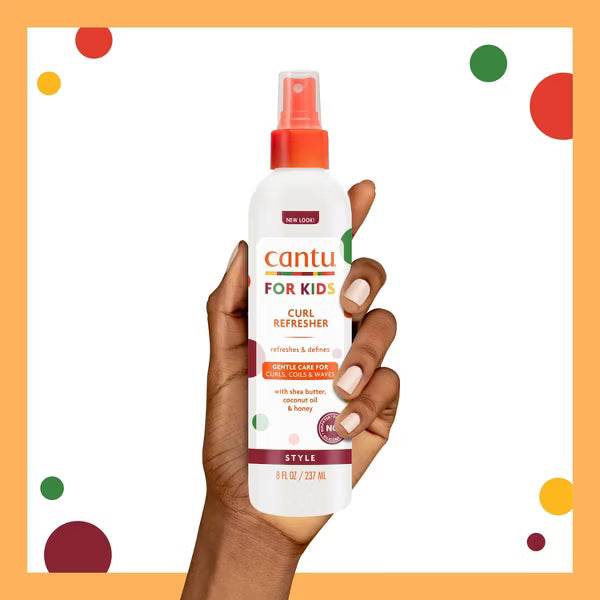 Cantu Care for Kids Curl Refresher - 8 oz | Sulfate-Free Detangling Spray with Shea Butter, Coconut Oil & Honey for Textured Hair