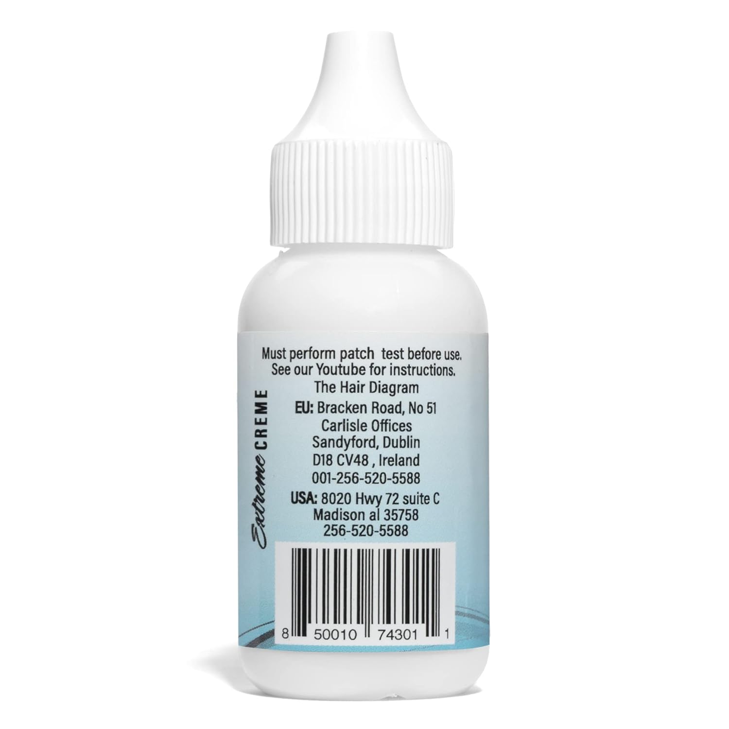 White dropper bottle of Bold Hold Extreme Creme Lace Adhesive Glue. It features a light blue label with "Extreme Creme" an...
