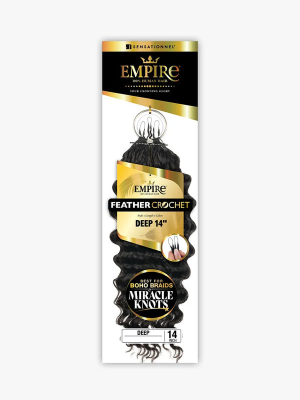 Empire Feather Deep Human Hair Crochet 10", 12", 14", 18" | 8 Colors