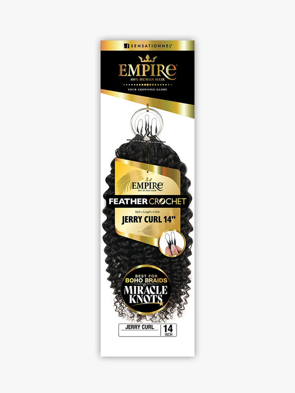 Empire Feather Jerry Curl Human Hair Crochet 10, 12, 14 & 18 Inches | 8 Colors