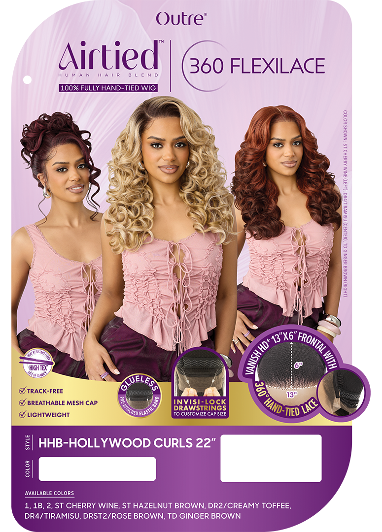 OT Outre AIRTIED 360 FLEXILACE Hollywood Curls 22 Wig - View 6