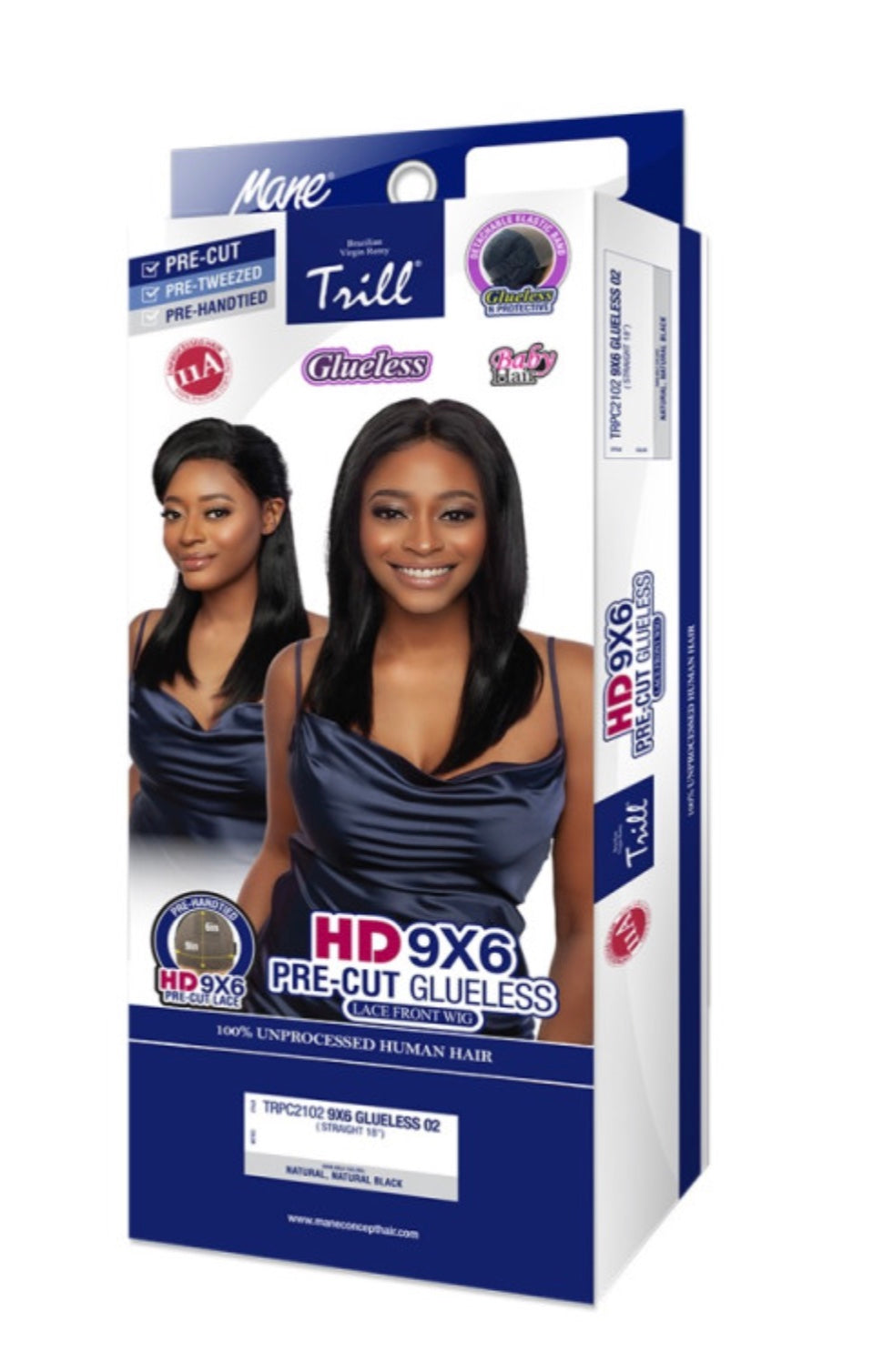 Trill Lace Front Wig 100% Unprocessed Human Hair (TRPC2102) 9X6 GLUELESS 02