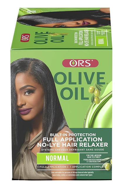 ORS Olive Oil No-Lye Hair Relaxer Kit Normal Strength: Smooth, Straight Hair with Built-in Protection