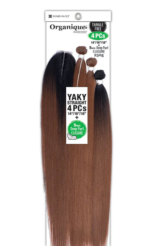 Organique Yaki Straight Bundles + Closure (4 Pcs)