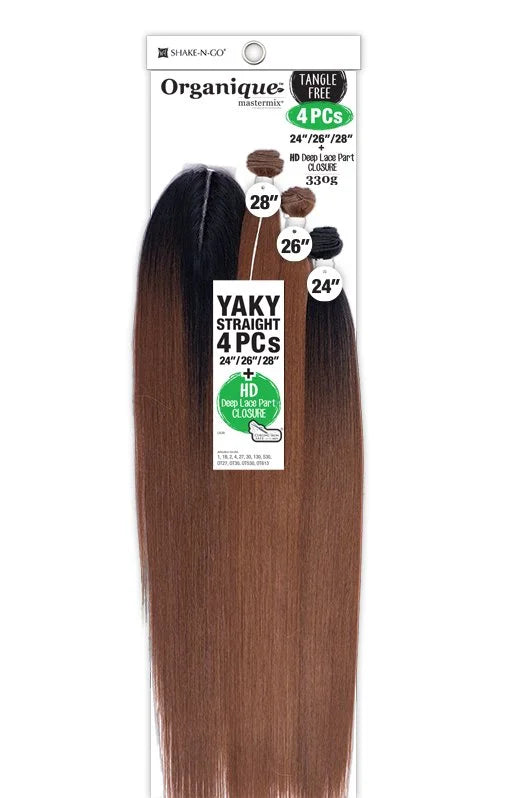 Organique Yaki Straight Bundles + Closure (4 Pcs)