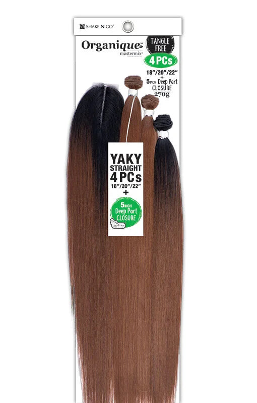 Organique Yaki Straight Bundles + Closure (4 Pcs)