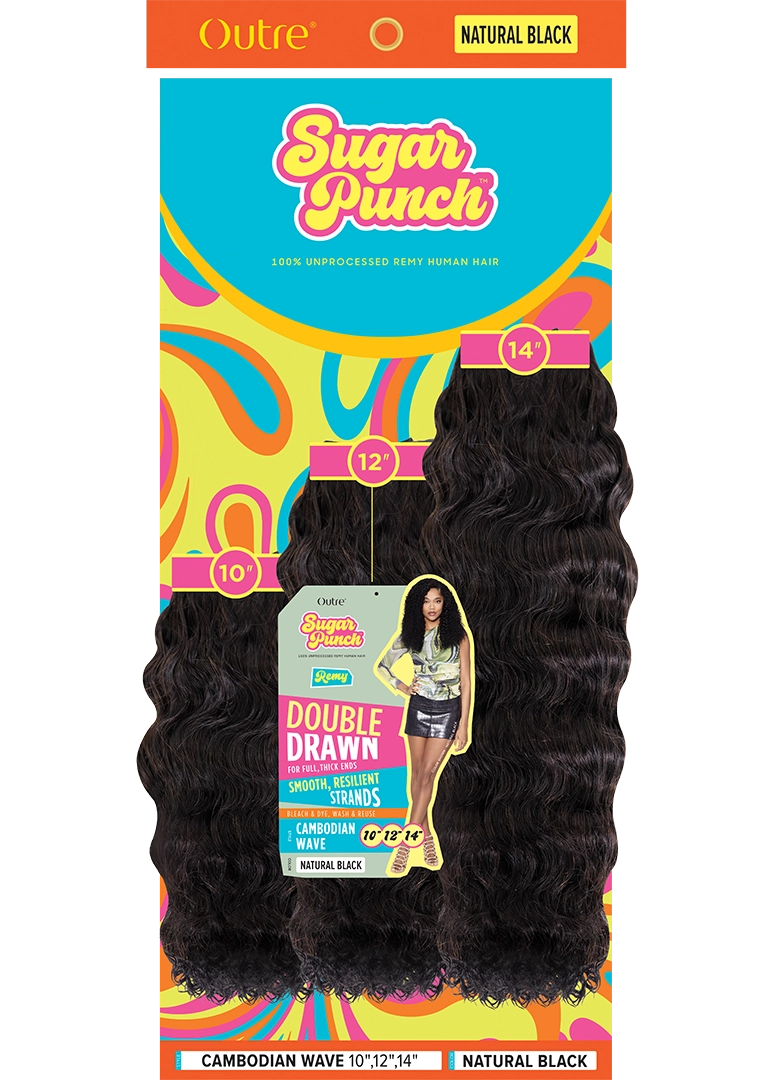 Sugarpunch 100% Unprocessed Remi Cambodian Wave Hair Bundles 141618 | 2 Colors