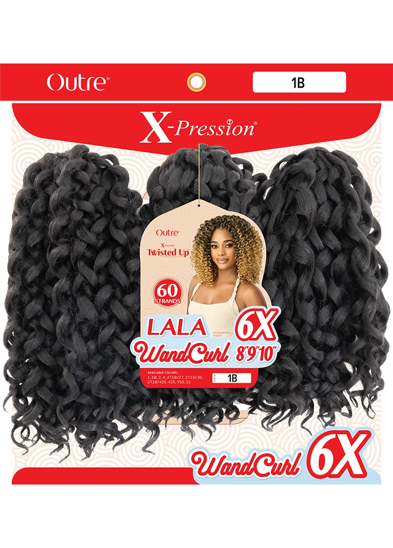 X-pression Twisted Up Lala Wandcurl Crochet Hair 8/9/10 6X | 10 Colors
