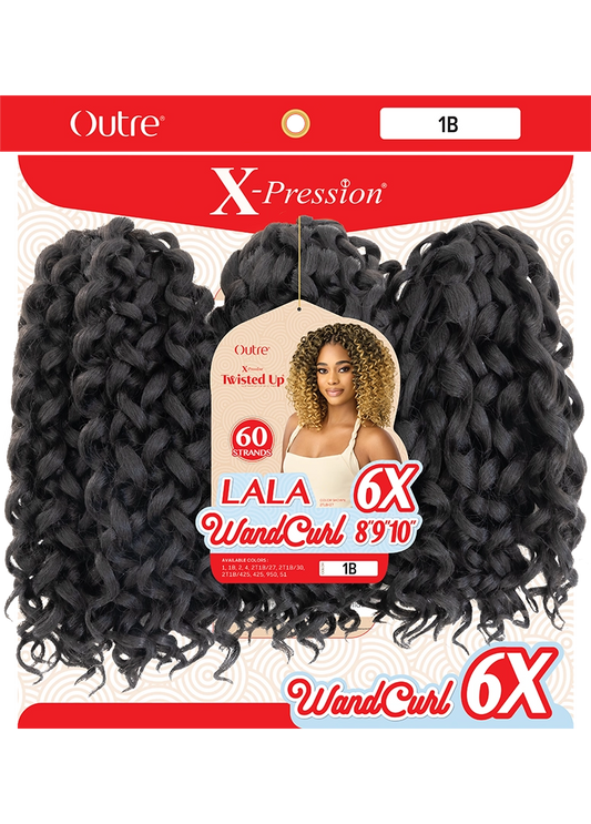 X-pression Twisted Up Lala Wandcurl Crochet Hair 8/9/10 6X | 10 Colors