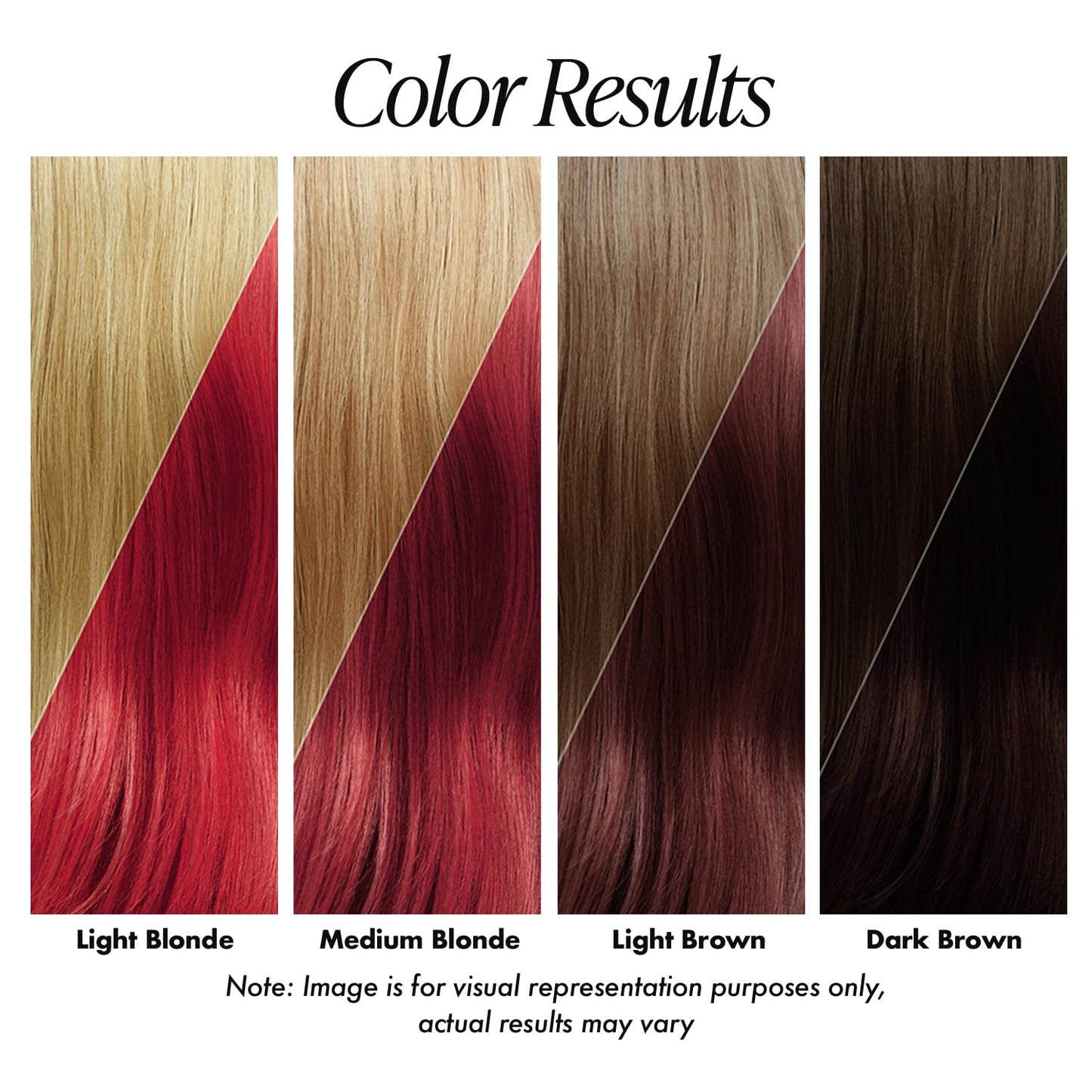 Creative Image Adore Ruby Red on dark brown hair, resulting in a subtle, deep red-brown shade.