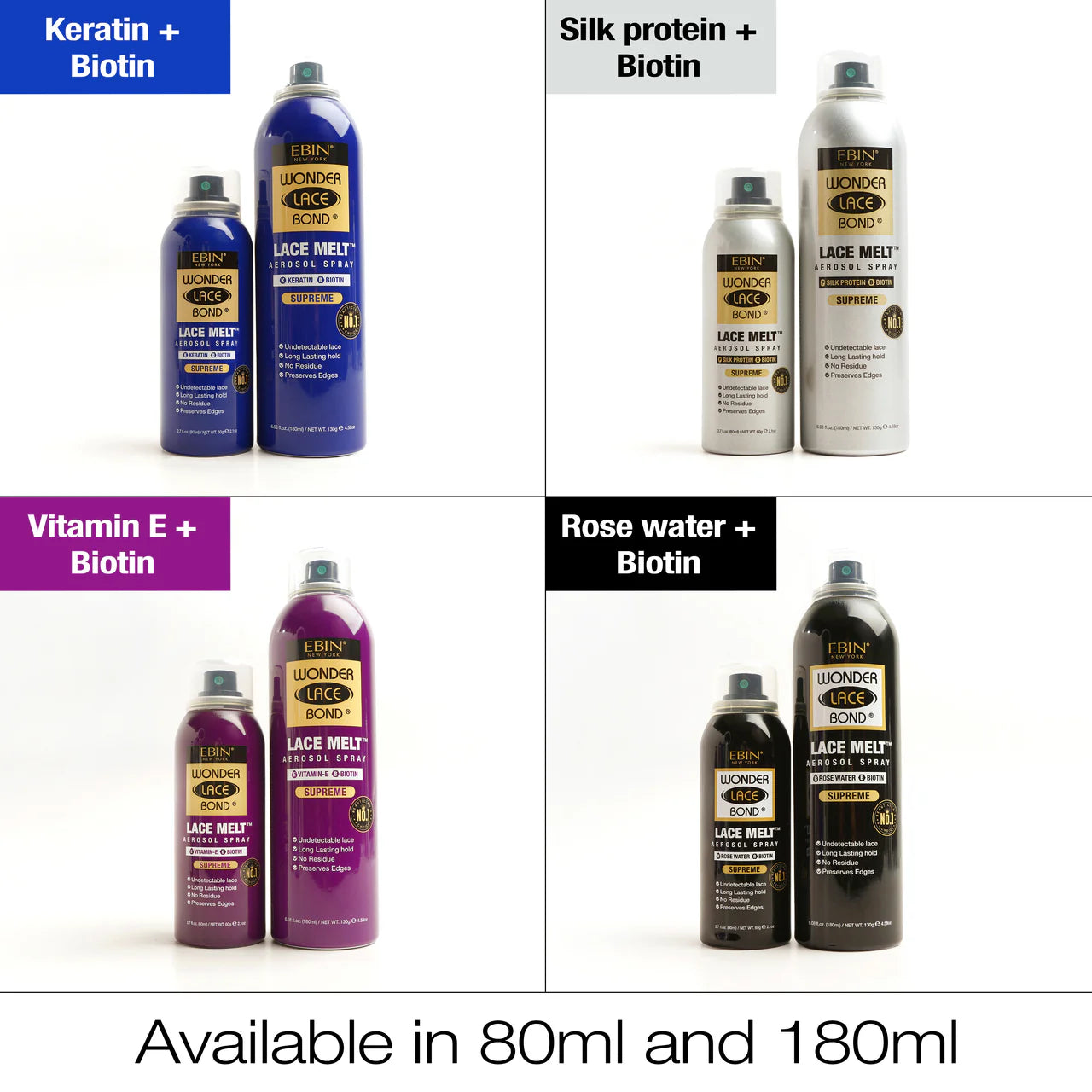 EBIN NEW YORK Wonder Lace Bond Lace Melt Aerosol Spray 2.7oz/80ml - Silk Protein + Biotin