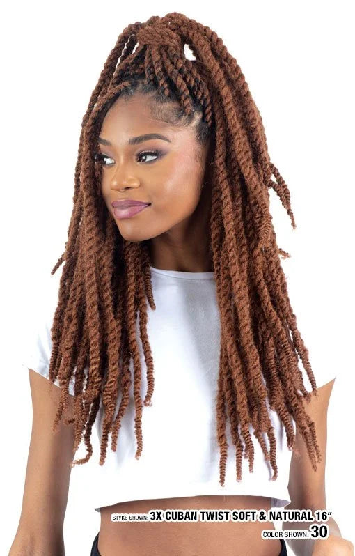 SH 3X CUBAN TWIST SOFT & NATURAL 22"
