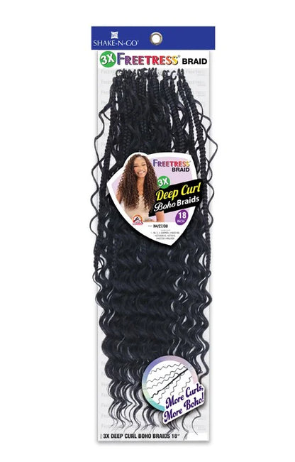 FB 3X DEEP CURL CROCHET BOHO BRAIDS 18"