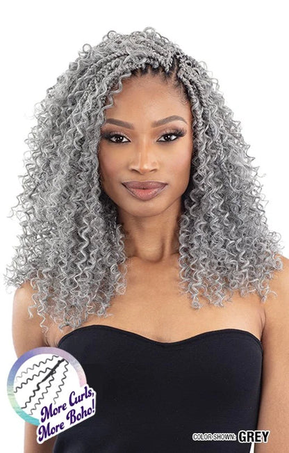 FB 3X WATER CURL CROCHET BOHO BRAIDS 12"