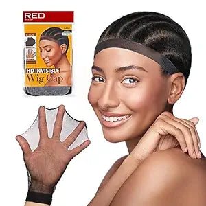 RED by Kiss HD Invisible Wig Caps (Black) - 5 Pcs