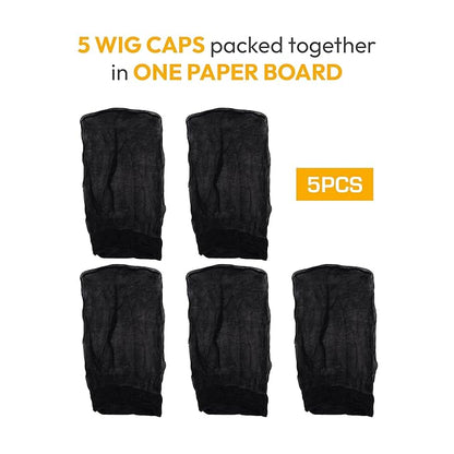 RED by Kiss HD Invisible Wig Caps (Black) - 5 Pcs