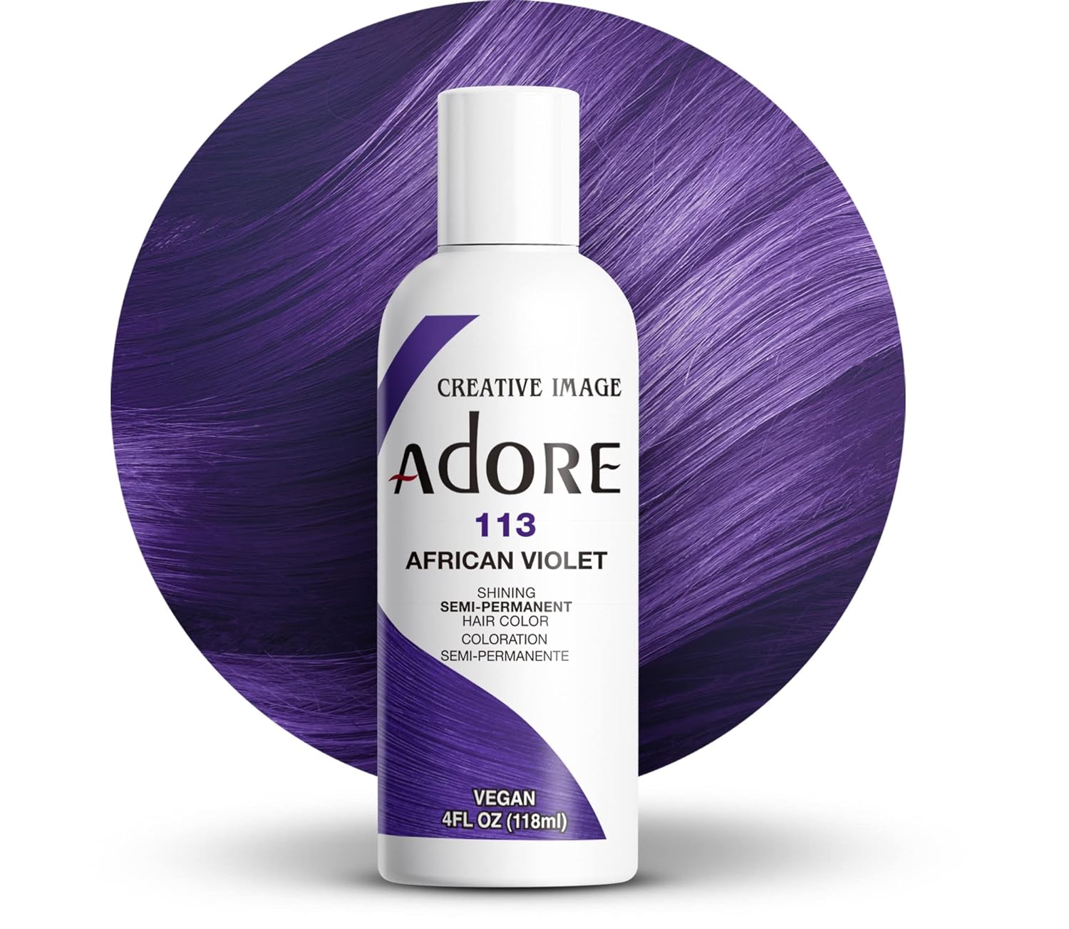 Creative Image Adore Semi-Permanent Hair Color - #113 African Violet - Color 113 swatch
