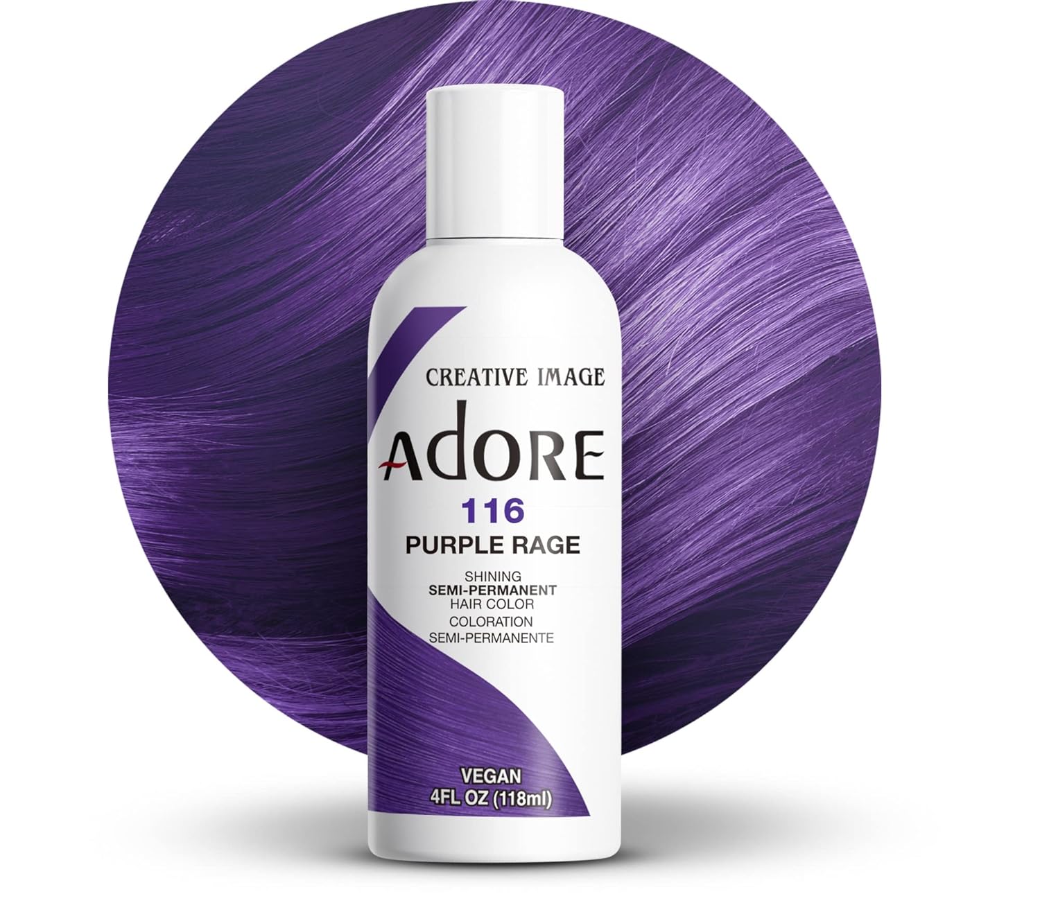 Creative Image Adore Semi-Permanent Hair Color - #116 Purple Rage - Color 116 swatch